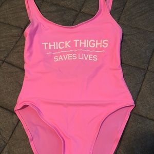 Thick Thighs Save Lives One Piece Bathing Suit